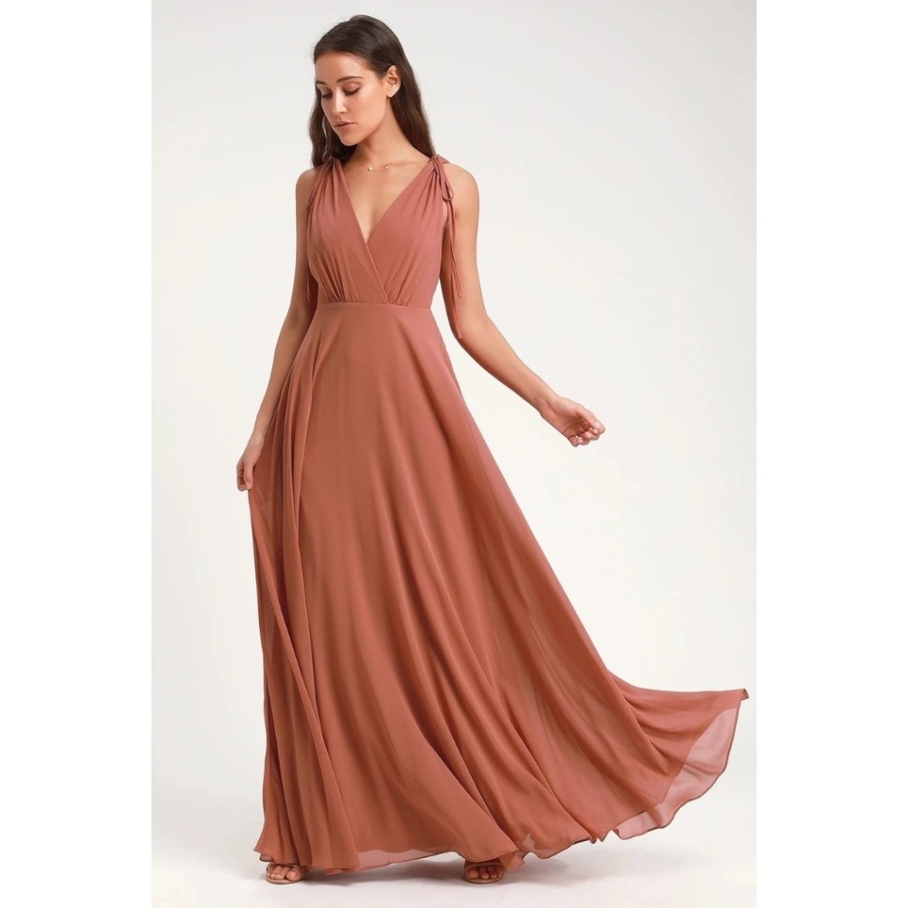 Lulu’s - Dance the Night Away Maxi Dress - Rusty Rose